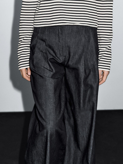 Massimo Dutti Джинсы с высокой посадкой и широкими штанинами, темно-серый