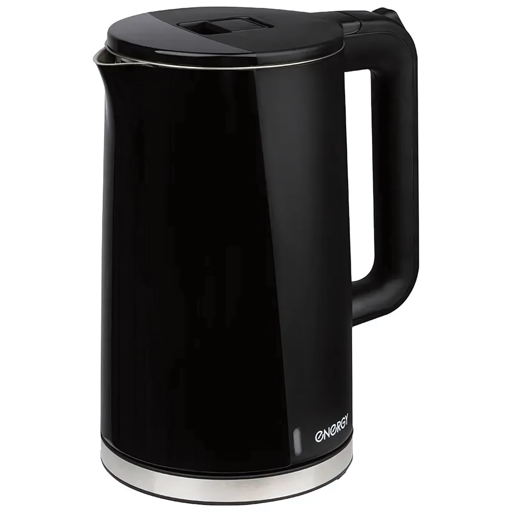 Чайник из нержавеющей стали 1,7л «ENERGY» черный E-208, двойной корпус