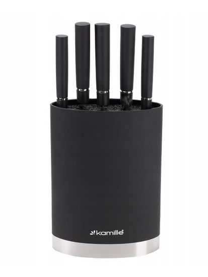 Набор ножей 6 предметов Kamille KM 7620 из нержавеющей стали с подставкой