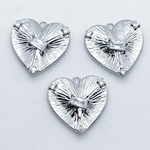 Подвеска Сердце, цвет серебро, фианиты, размер 15*15 мм, цена за 1 шт