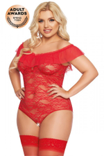 Боди SoftLine Collection Kamila красное XL