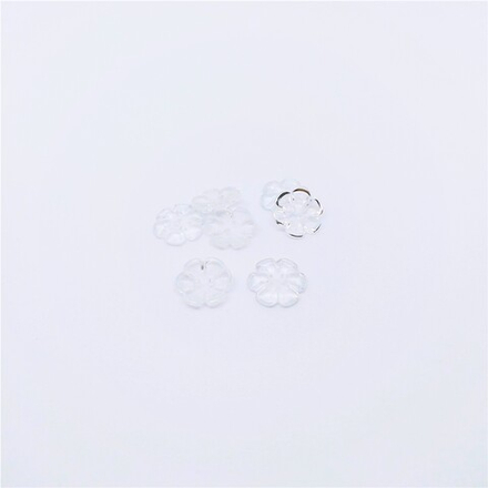 Пуговицы №701, 20L "Цветок" прозрачный/серебро