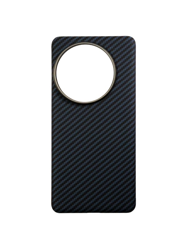 Карбоновый чехол для Oneplus 13 с MagSafe черно-синий (Blue) в полоску