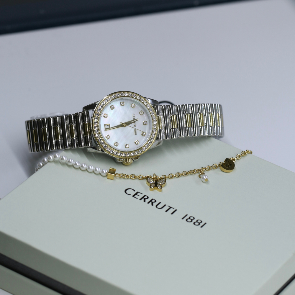 Подарочный комплект CERRUTI 1881: женские часы и браслет