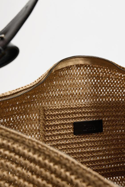 ZARA ПЛЕТЕНАЯ СУМКА, СВЕТЛО-БЕЖЕВЫЙ