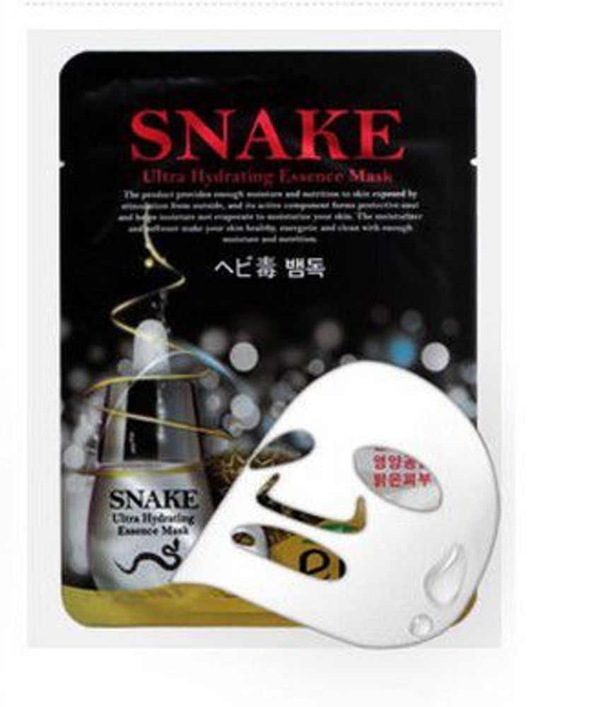 Тканевая маска с экстрактом змеиного яда EKEL Snake Ultra Hydrating Essence Mask