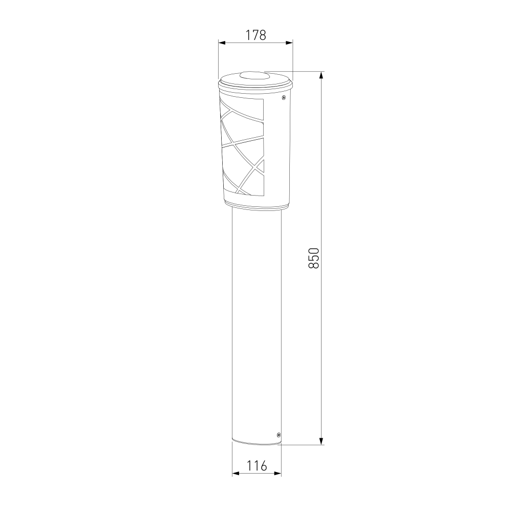Ландшафтный светильник на столбе Premier F черный IP44 GL 1017F