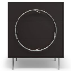 Комод Арт Колор matte Стайл Сильвер с 3 ящиками Терпкий коричневый матовый