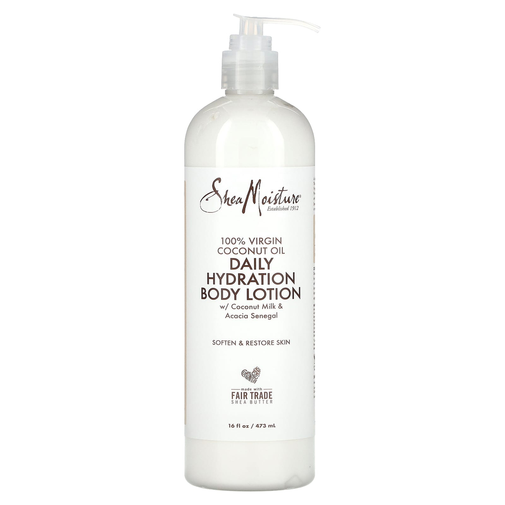 SheaMoisture, 100% кокосовое масло первого отжима, ежедневный увлажняющий лосьон для тела, 473 мл (16 жидк. унц.)