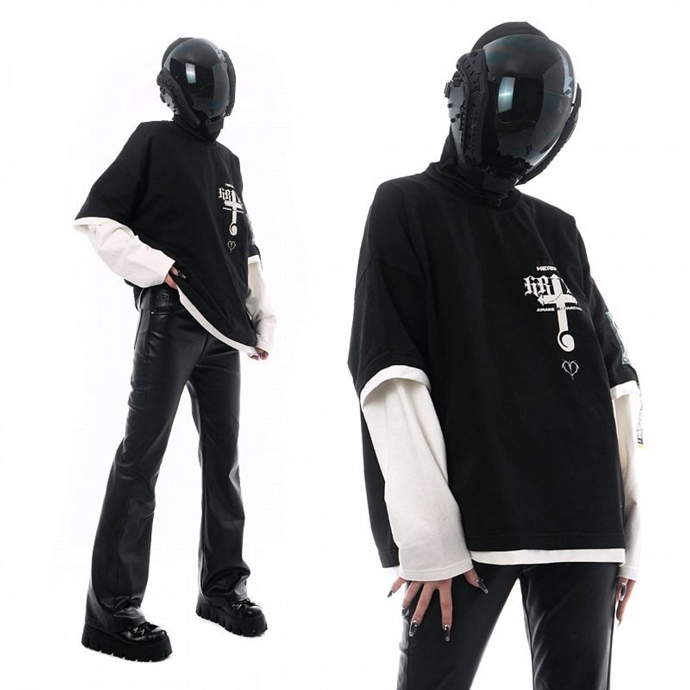 Лонгслив Heartz «Amane» Layered Kimono Черный