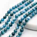 Апатит бусины, диаметр 5,1-5,3 мм, цена за отрезок 19 см (1/2 нити)