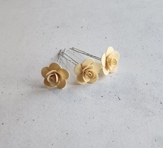 Набор шпилек "Розочки мини" латекс, 5 шт, белые