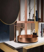 Смеситель для раковины Gessi Anello, высокий, длинный излив, цвет Copper PVD