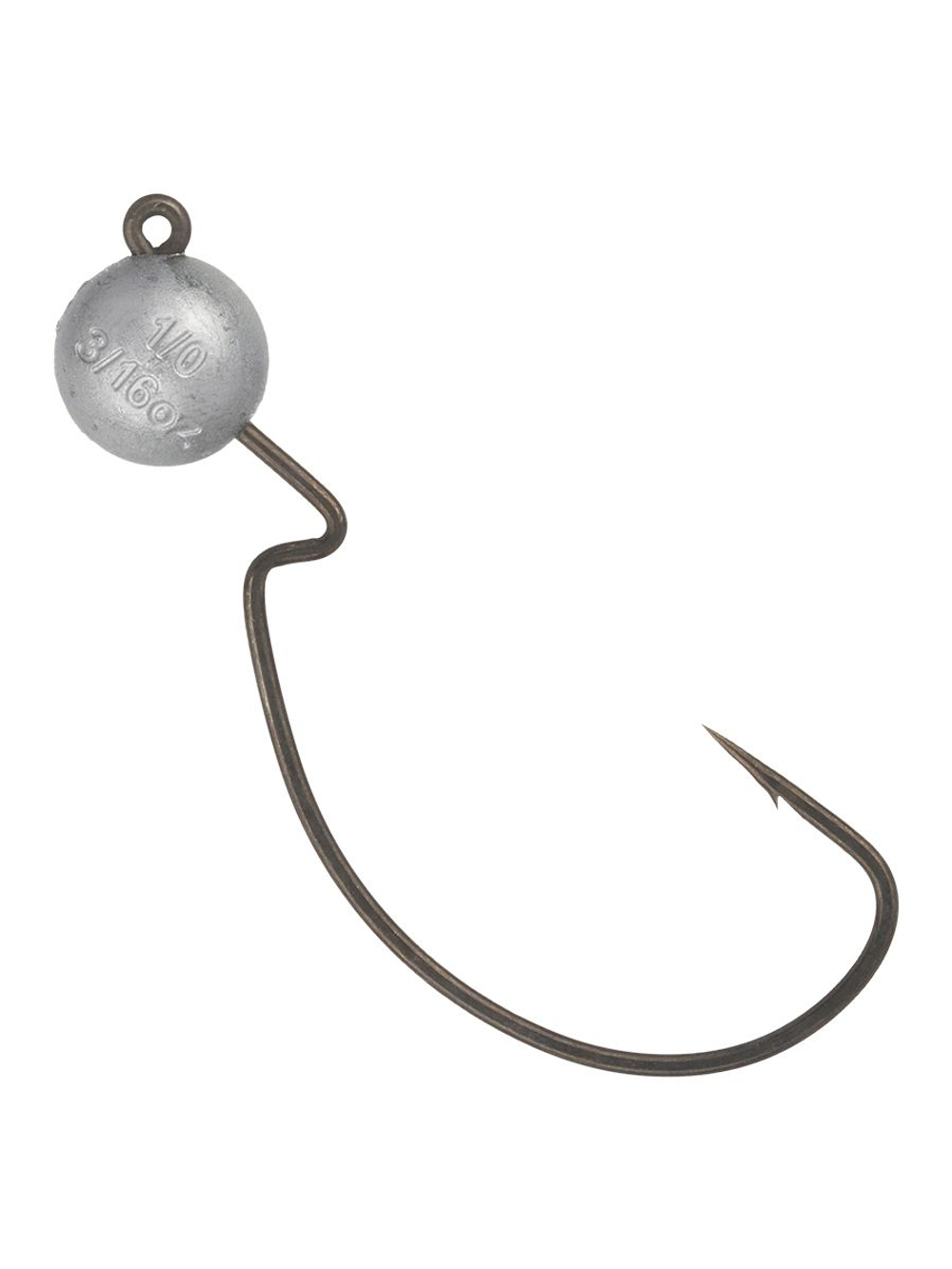 Джиг-головка для рыбалки BKK на офсетном крючке Silent Chaser - 1X - EWG Round Head, размер крючка 1, вес 5,25г, 4 шт.