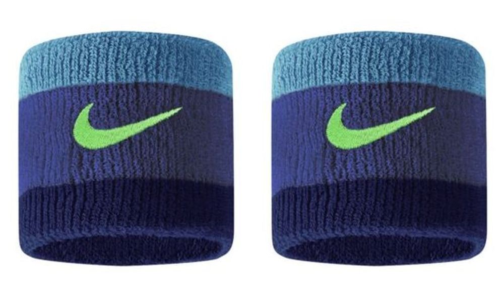 Напульсник теннисный Nike Swoosh Wristbands - hyper royal/deep royal/green strike