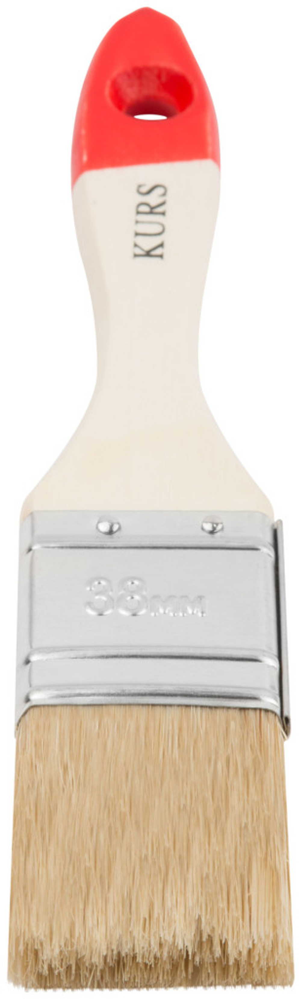 Кисть флейцевая КУРС "Оптима", натур. cветлая щетина, деревянная ручка 1,5" (38 мм)