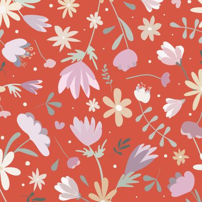 Seamless floral pattern _01112021_bright orange