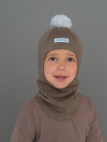 Шлем весенний/осенний вязаный (Латте) ЧИП