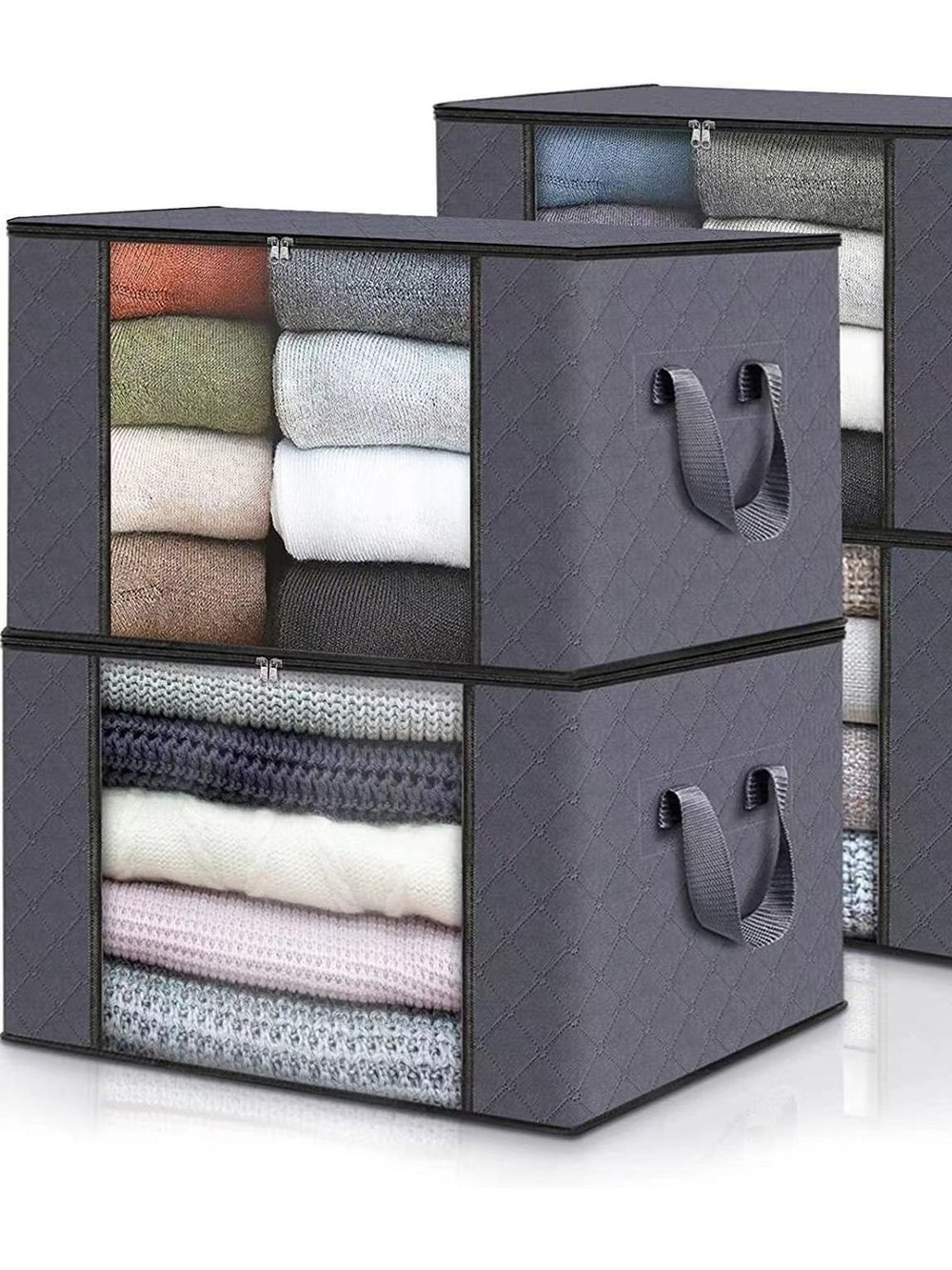 Короб 2 шт для хранения с крышкой на молнии 55х35х31,5см (201518407-2-xD07)