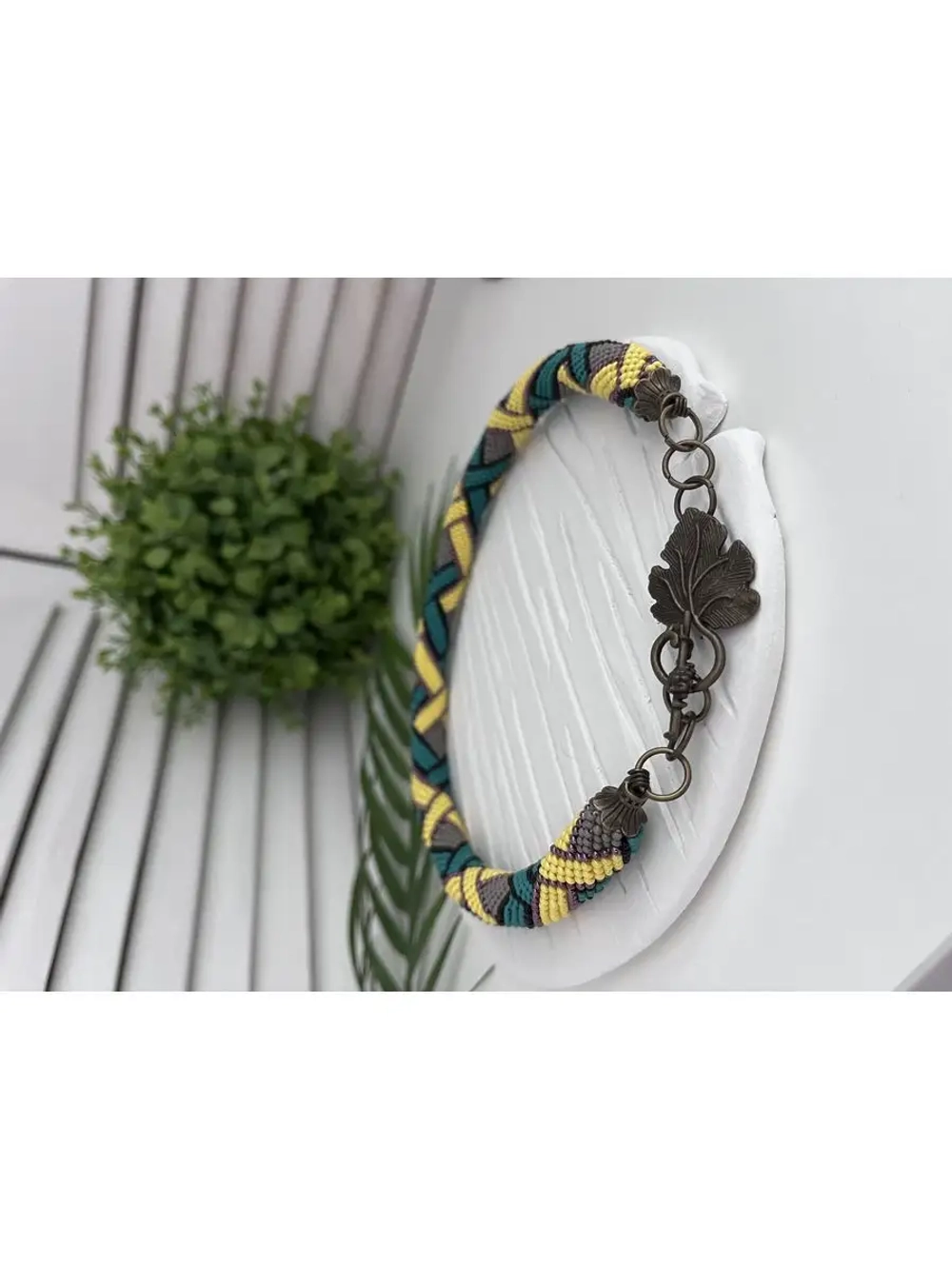 Вязанный жгут из бисера, лариат, чокер