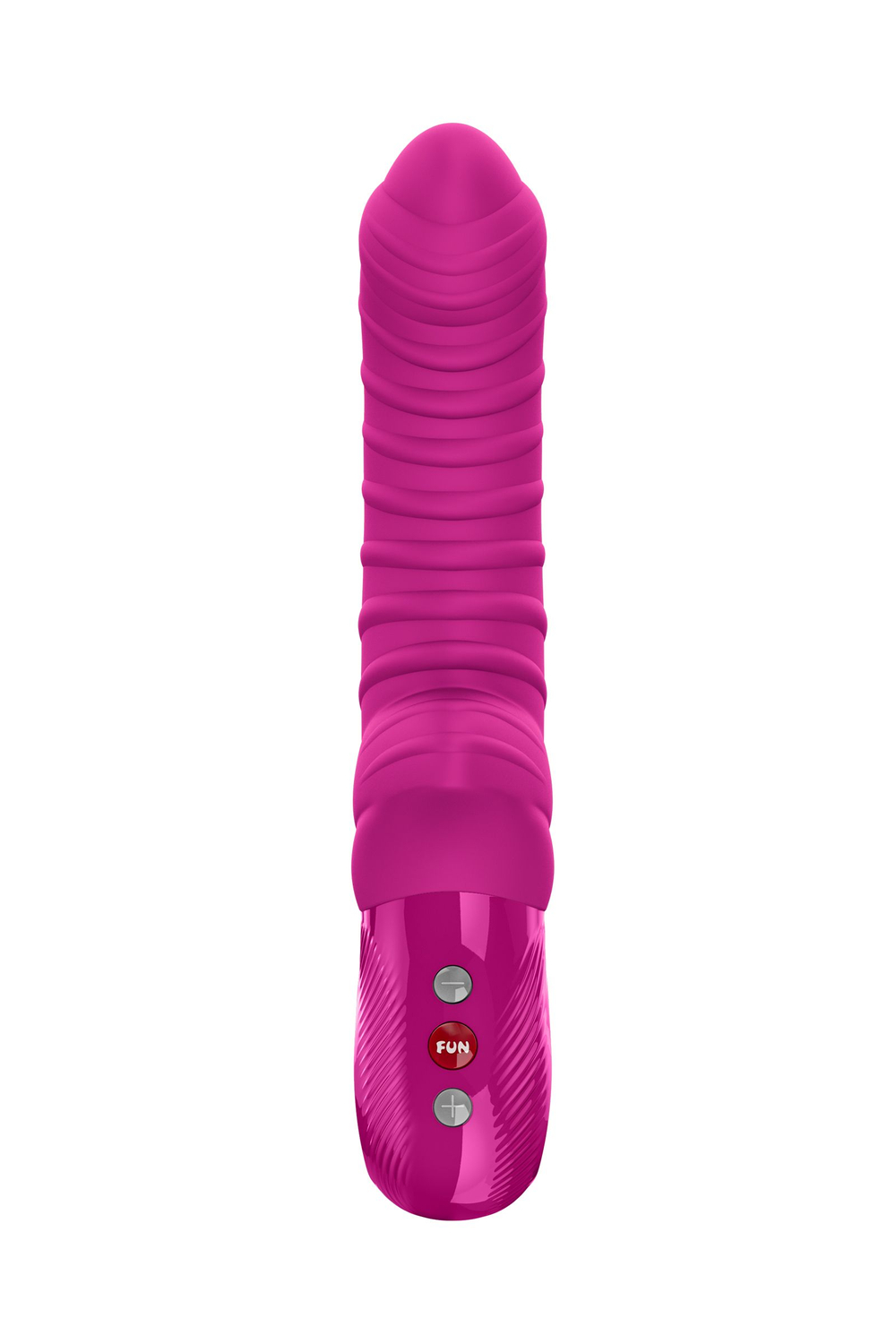 Лиловый вибратор Tiger с ребрышками - 22,5 см.