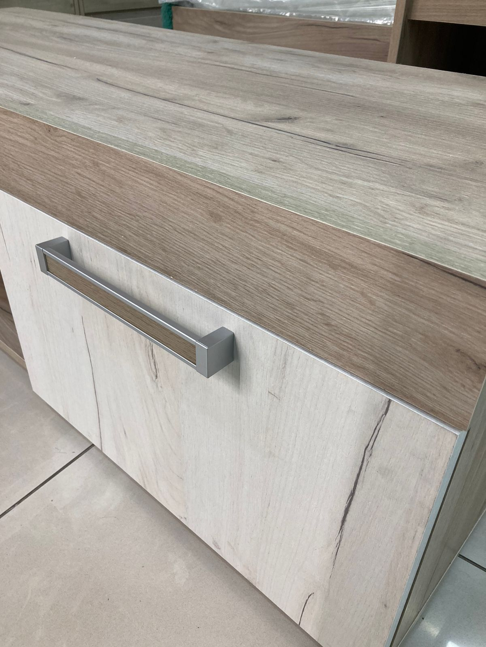 Тумба под ТВ Ольга-19 дуб крафт серый/дуб крафт белый