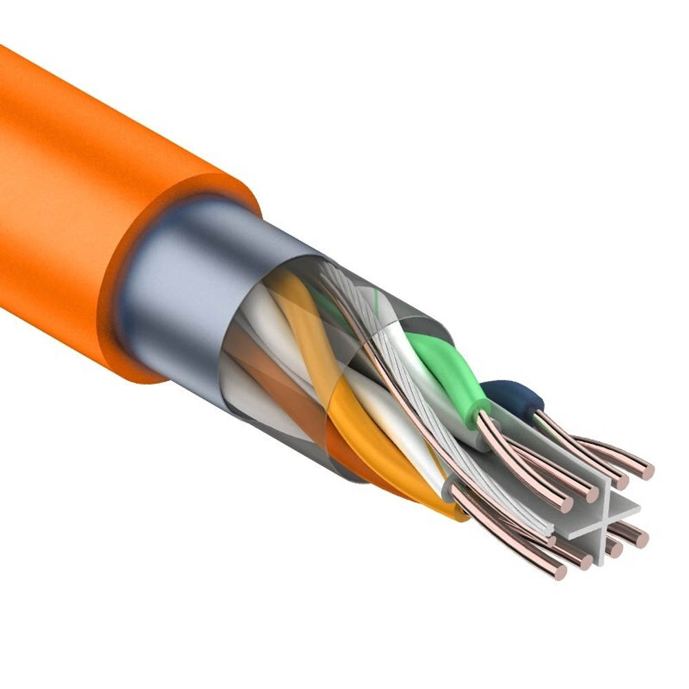Кабель витая пара F/UTP 6 кат. 4 пары Rexant FTP 4PR 23AWG CAT6 305м ZH нг(А)-HF