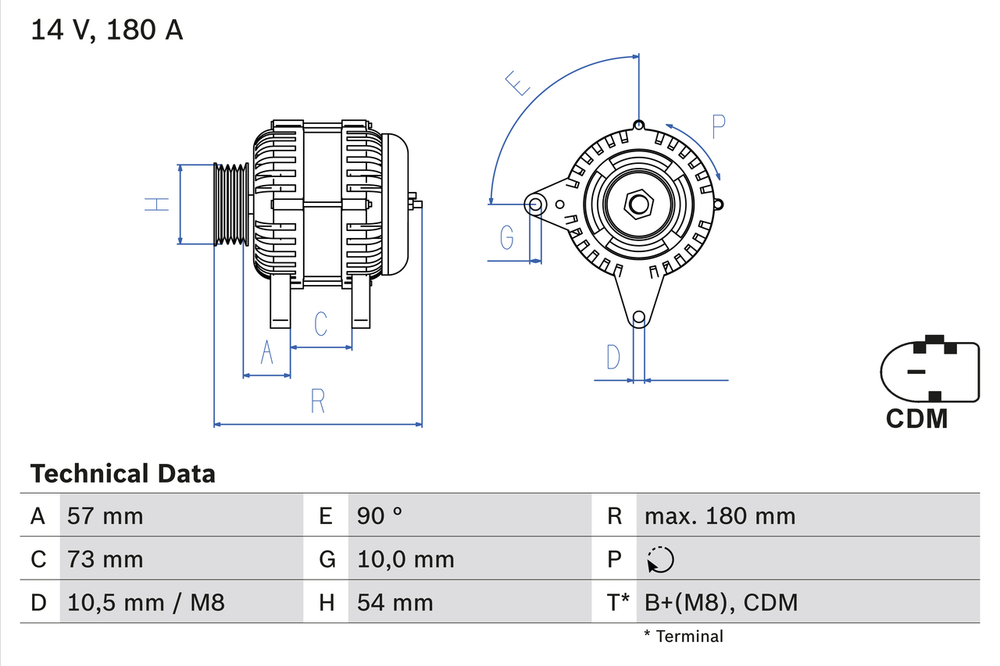 BOSCH - 0986082200-BOC - Alternator
