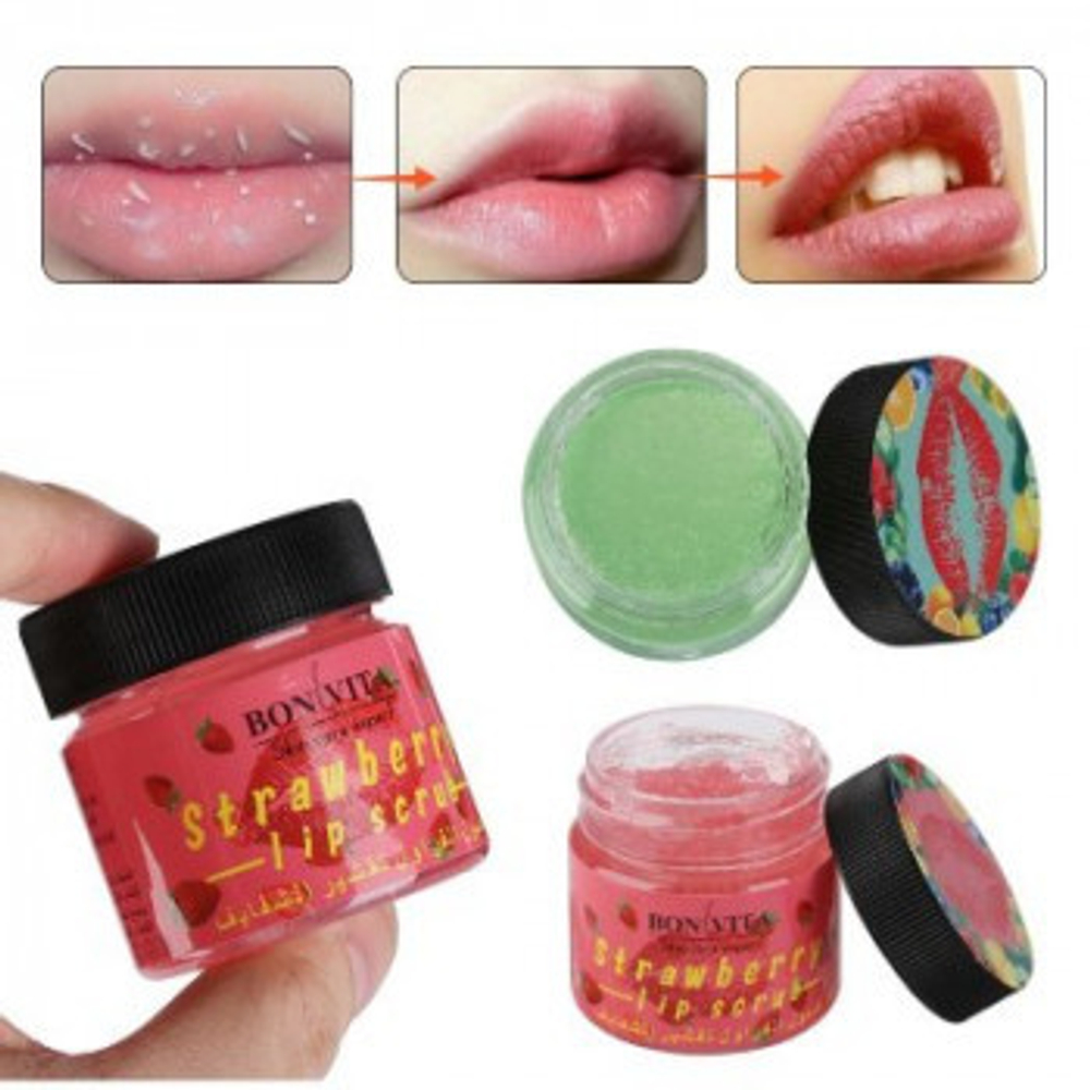 Скраб-бальзам для губ Bon Vita Клубника Strawberry Lip Skrub, 50 гр