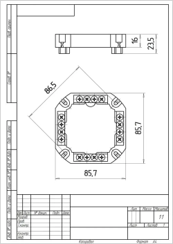 Коробка распределительная с клеммой 100х100х50 с 8 кабельными вводами IP54 1 шт.