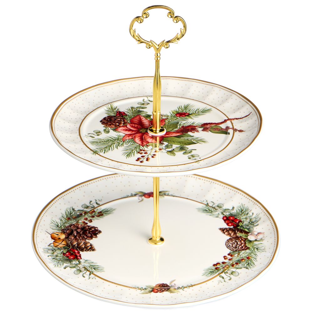 БЛЮДО ДВУХЪЯРУСНОЕ LEFARD "CELEBRATION" 19*23 СМ (КОР=24ШТ)