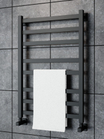 Полотенцесушитель водяной черный матовый Keerol LP8 800x500, вент. углов. 3/4"х1/2" г/ш (пара)