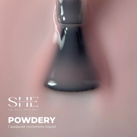 She Liquid Polygel Powdery - Жидкий полигель прозрачно-бежеворозовый, 15мл