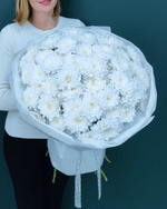 Большой пышный букет из воздушной хризантемы,15 веток(00262)