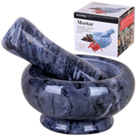 Ступка с пестиком 8*4,5см мрамор (черная)