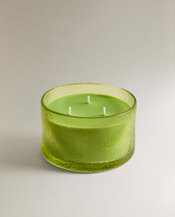 Zara Home Свеча ароматическая Lime & Peppermint 500 г, растительный воск, аромат свежий цитрусовый, Горчичный