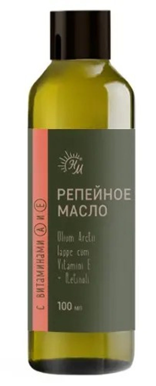 Натуральные масла Репейное масло с витаминами А и Е 100 мл