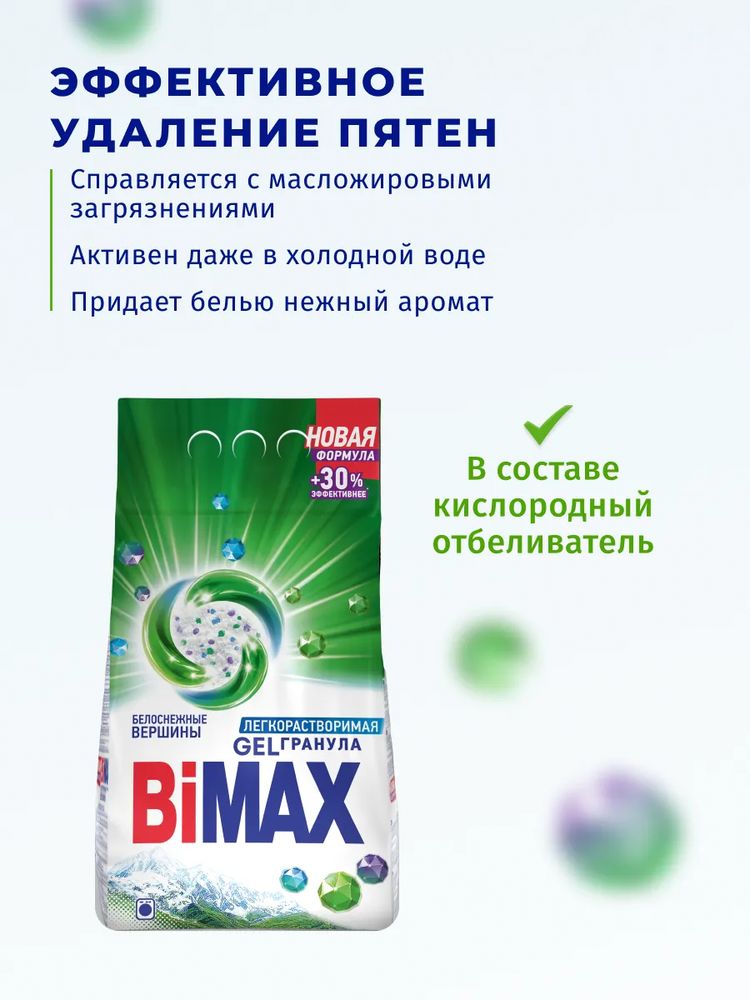 БиМакс автомат 1,5кг. Белосн.вершины. Стиральный порошок