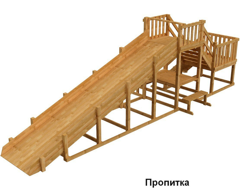 Зимняя деревянная заливная горка Ледянка 2 (скат 5.69 м)