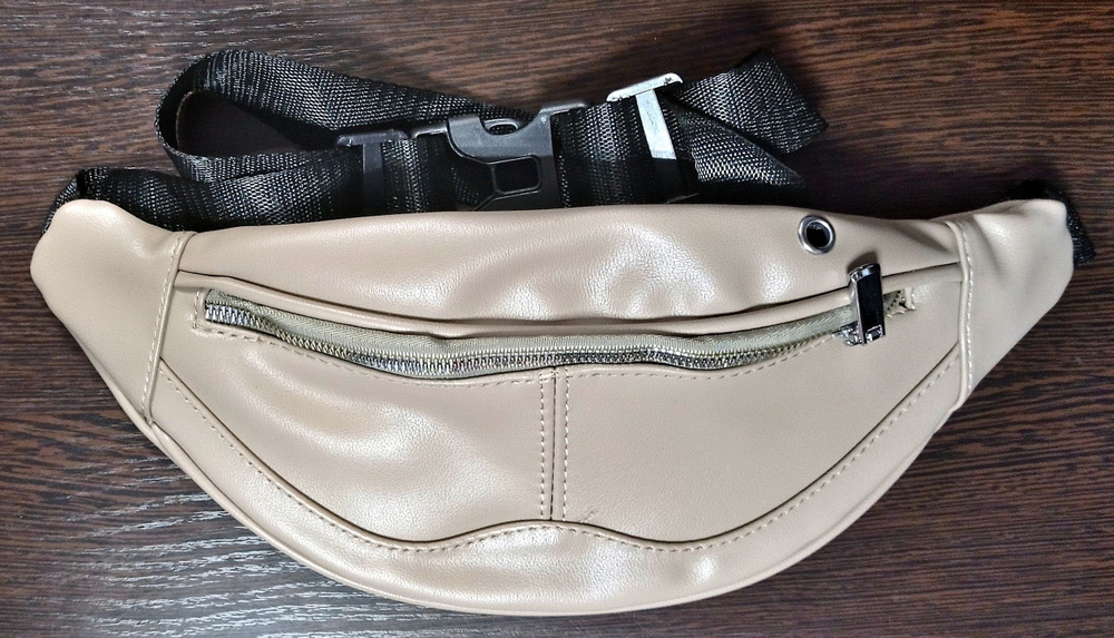 Сумка поясная женская, цвет бежевый