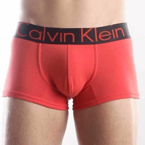 Мужские трусы боксеры красные с черной резинкой Calvin Klein Steel Red Black Waistband Boxer