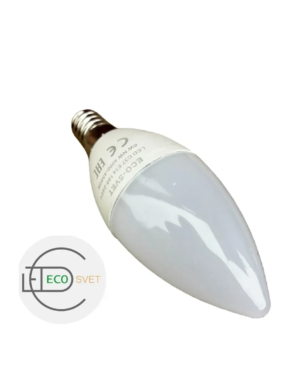 Светодиодная Led Лампа С37 Е14 6W нейтр 10шт