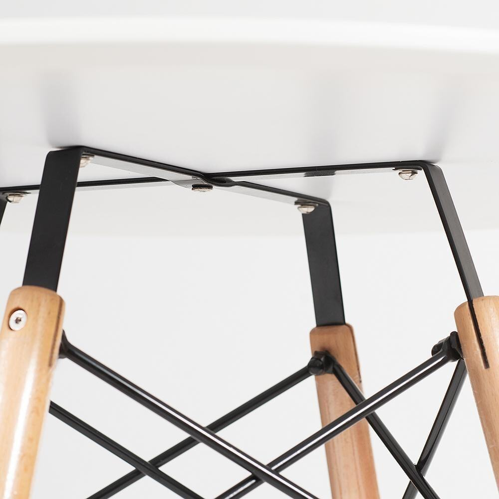 Стол CINDY NEXT (mod. 70-80 MDF) металл/мдф/бук, белый/натуральный, D80х75см