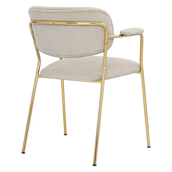 Стул Eirill Arms, серый шенилл с золотыми ножками