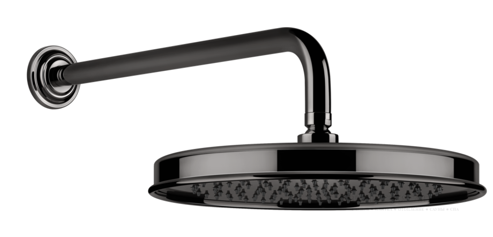 Верхний душ Gessi Venti20, настенный, Ø300 мм, цвет Black Metal PVD
