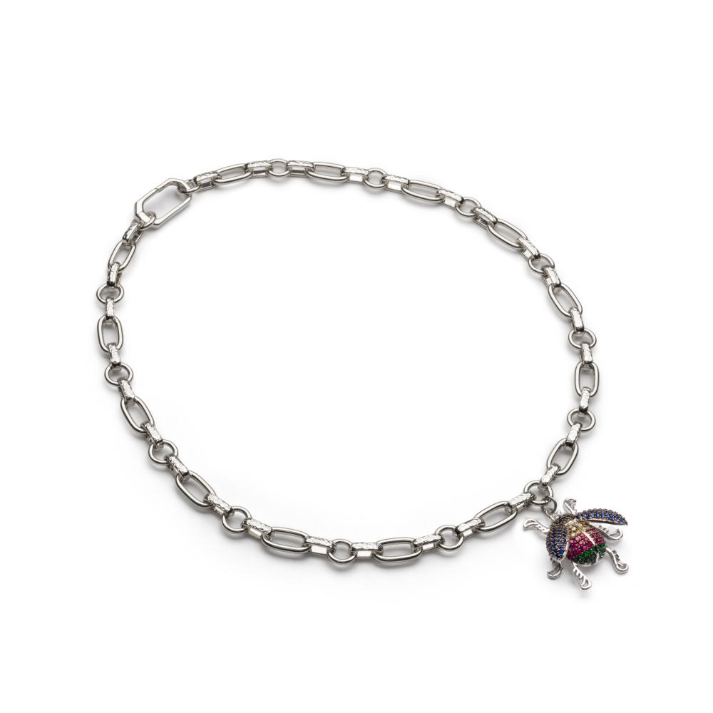 Латунная цепочка с Майским Жуком, silver