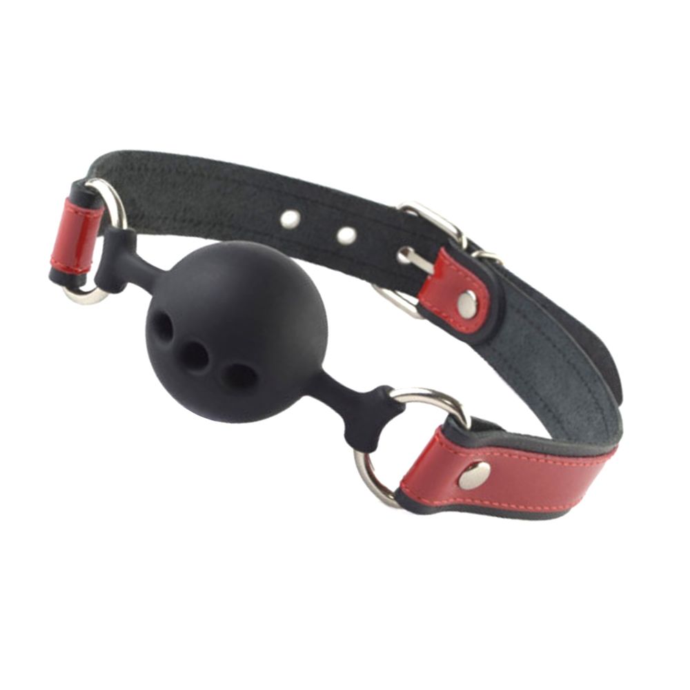 Кляп sitabella силикон черный 4,4 см ремешок красный лак