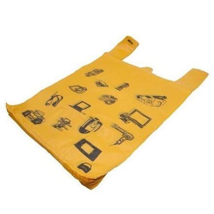 Пакеты-майки "Электроника на жёлтом" 42+20х64см 14мкм (50/1500шт)