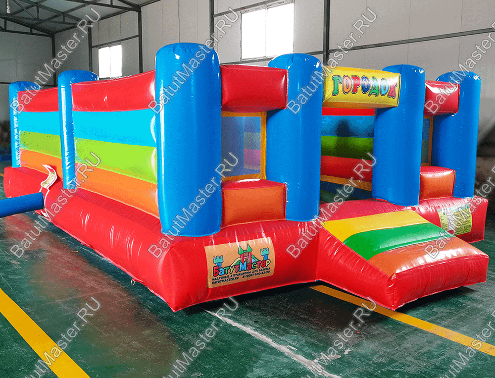 Коммерческий надувной батут "Городок", 6*4*1.8 м.