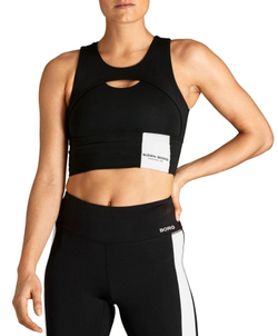 Женский топ теннисный Björn Borg Overlap Crop Top W STHLM - black beauty